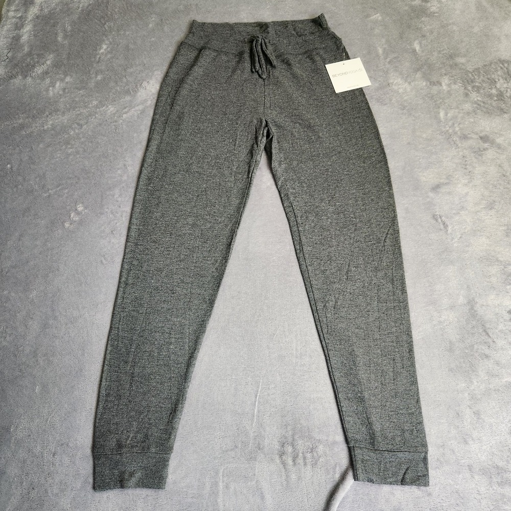 NWT Beyond Yoga Cozy Fleece Slim Jogger Pants Charcoal Gray Heather Small S USA